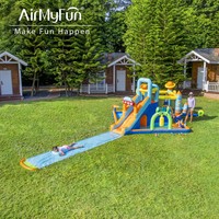 Château gonflable pour enfants AirMyFun avec trampoline gonflable pour usage domestique en extérieur, fabriqué en tissu Oxford