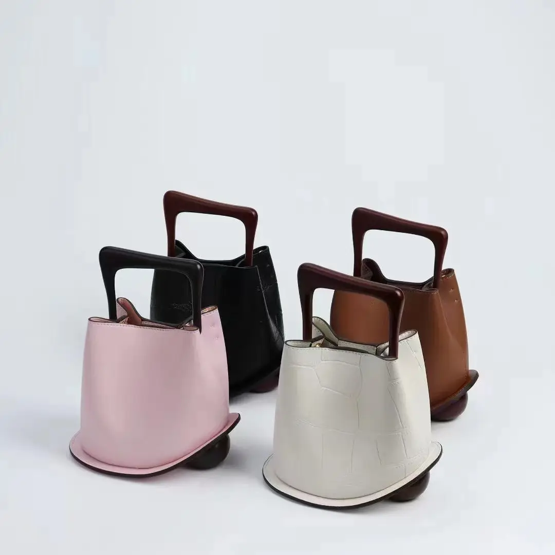 Fashion Trend Niche Design 2023 Summer New European And American Irregular Bucket Bag Genuine Leather Handbag