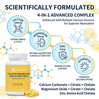 Complément alimentaire végétalien Kangherb Calcium Magnésium Zinc Vitamine - Gélules molles de Calcium et Magnésium