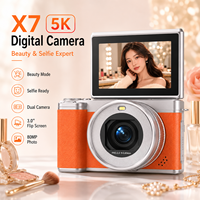 Appareil photo numérique X7 5K 80MP pour vlogging, zoom 18X, écran rotatif 3,0 pouces, capteur CMOS, mode beauté, stabilisation d'image électronique, IA de reconnaissance de scène