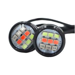 Lumière LED RGB Eagle Eye 23 mm 9 LED 12 V pour <span class=keywords><strong>moto</strong></span> et voiture, <span class=keywords><strong>lampe</strong></span> <span class=keywords><strong>stroboscopique</strong></span> LED étanche IP67, lumière décorative multicolore clignotante - Product Image 1