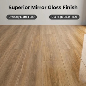 Plancher en bois <span class=keywords><strong>stratifié</strong></span> haute brillance 10 mm, finition miroir, qualité ENF, résistant à l'eau, chêne, usine de fabrication de parquet - Product Image 5