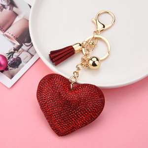 Bsbh quảng cáo long lanh pha lê Rhinestone Keychain hình trái tim Rhinestone tua <span class=keywords><strong>Keyring</strong></span> cho túi xách trang trí - Product Image 6