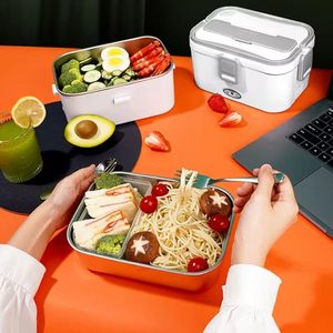 Portable Electric Lunch <b>Box</b> <b>Set</b> Home Office & Car Use Stainless Steel Food Warmer for Heating Safe for Kitchen & Bedroom - Product Image 5