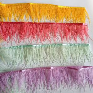 Passamaneria in <span class=keywords><strong>Piume</strong></span> di Struzzo da 8-20 cm <span class=keywords><strong>con</strong></span> Nastro, Accessorio per Cucito, Decorazione per Costumi, Scarpe, Gonne, Feste, Danza e Artigianato - Product Image 1