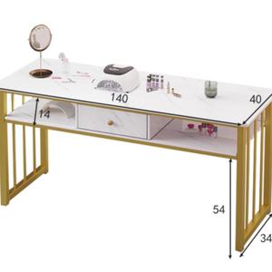 Mesa de Manicura Moderna de Metal de Lujo Ligero, Precio Especial, Tablero de Densidad, Mesa de Manicura Doble - Product Image 5