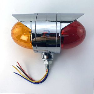 Nueva Luz de señal de giro de sandía de 36 LED de doble cara con visera cromada, lámpara de camión LED de revolución de doble color auxiliar de <span class=keywords><strong>7</strong></span> pulgadas - Product Image 2