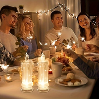 Bougies LED transparentes sans flamme à piles pour colonnes, idéales pour dîners aux chandelles et décorations de mariage