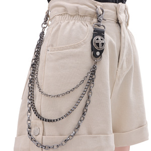 โซ่คล้องกางเกงหนังสไตล์ฮิปฮอปพังก์ หลายชั้น ตกแต่งด้วยโลหะผสมดีบุก สำหรับทุกเพศ ใช้ได้ทั้งแบบลำลองและสตรีทแวร์ - Product Image 1