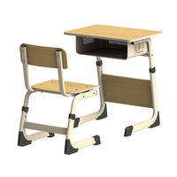 Meubles scolaires modernes, fournitures, bureau d'étudiant en bois réglable en hauteur et chaise, ensemble de table et de chaise de classe