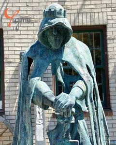 Statue en bronze grandeur nature Figure de chevalier médiéval conçue sur mesure Art abstrait en métal-cadeau de Sculpture en laiton en bronze du roi <span class=keywords><strong>Arthur</strong></span> - Product Image 6