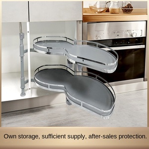 Étagère à épices rotative double couche électroplaquée pour <span class=keywords><strong>coin</strong></span> de <span class=keywords><strong>cuisine</strong></span>, modè<span class=keywords><strong>le</strong></span> UFO Small Monster, avec plateau à cacahuètes - Product Image 2