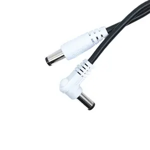 ODM-cable de alimentación OEM, Conector de CC de 5,5x2,1mm, color blanco y negro, 12V