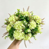 Buket Bunga Buatan HY21046, Hydrangea Sutra, Anyelir, Bunga Palsu, Dekorasi Pernikahan, Rumah, Pesta, Grosir, Partai Besar