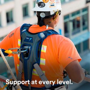 3M Comfort Construction Positioning Safety Harness Adjustable Length Quick <b>Connect</b> Buckle Stainless Steel D-Rings 1200 Kg - Product Image 4