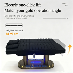 Modern Luxury Beauty Salon Furniture with <b>LED</b> Foot Control Electric Black Spa Facial Care <b>Bed</b> Medical Facial Massage <b>Bed</b> - Product Image 6