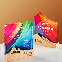 Trophée en bois personnalisé, récompense sportive d'entreprise, prix doré biseauté, logo gravé au laser, certificat, souvenir, cadeau