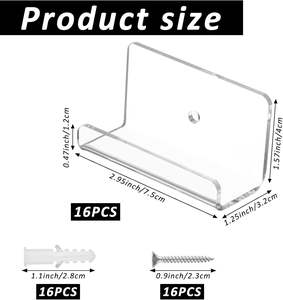 Estante de Exhibición de Cómics, Soporte de Pared, Transparente, Flotante, Tornillos de Expansión, Incluye Soporte de Exhibición, 16 Unidades - Product Image 2