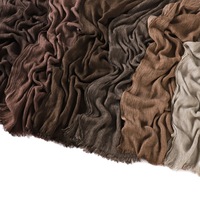 Hijab ethnique, nouveau, doux et respirant, en modal viscose rayonne teint à la main, foulard long froissé à franges avec châle plissé, en stock