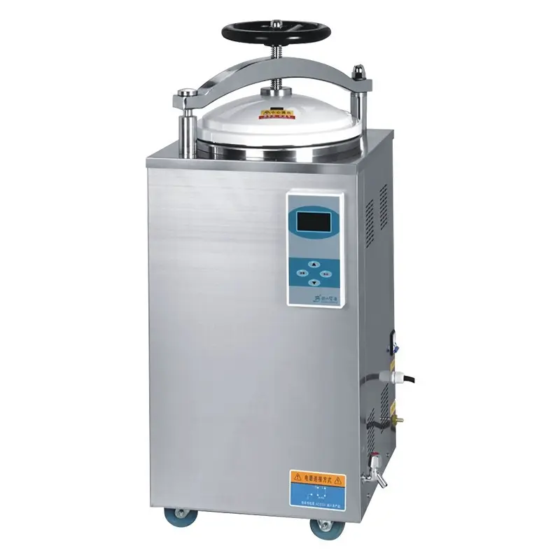 150L Automatic Vertical Hand Wheel Pressure Steam Sterilizer Autoclave Dental Food Capacity Electric Heating Multi Function