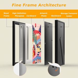 Kids Artwork <b>Frames</b> <b>A4</b> 8.3x11.8 Wood & PVC Eco-Friendly Classic Bracket Changeable Art Projects Storage <b>Frame</b> - Product Image 3