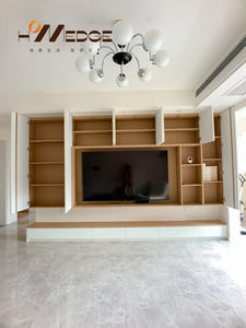 Meuble <span class=keywords><strong>TV</strong></span> Contemporain en Bois avec Vitrine Design Minimaliste pour Mobilier de Maison pour Salon Chambre Style Ferme Panneau MDF - Product Image 5