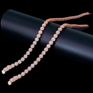 Moissanite Jewelry Silver 925 Rose Gold Plated Tennis Bracelet Hip Hop Brilliant Iced Out Cluster Mossanite Diamond Men Women - Product Image 3