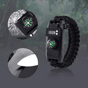 Bracelets multifonctionnels Anthrive Outdoor 7 en 1 en paracorde avec <span class=keywords><strong>montre</strong></span> numérique, allume-feu, boussole et sifflet - Product Image 5