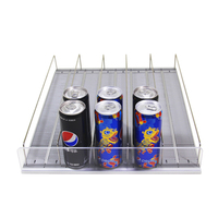 Pousseur de bouteilles OFL pour étagère avec séparateurs d'étagères, présentoir de boissons en acrylique pour refroidisseur en noir/gris/blanc