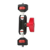 Adaptateur de montage pour pied de support à double rotule pivotant à 360 degrés, bras magique, vis 1/4 pouce, en alliage d'aluminium flexible pour éclairage vidéo et appareil photo reflex numérique