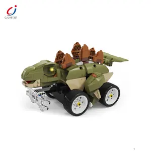 어린이 지능형 rc 프로그래밍 stegosaurus diy 조립 블록 공룡 원격 제어 자동차