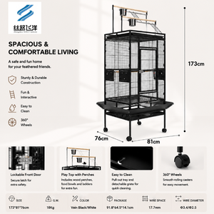 Gazebo <span class=keywords><strong>de</strong></span> Acero y Hierro para Pájaros con Jaula Exterior y Casa para Pájaros Colgante, Espacioso, a Prueba <span class=keywords><strong>de</strong></span> Escapes, Seguro y con Diseño Elegante - Product Image 3