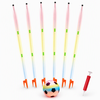 Kinder-Fußball-Trainingsstangen-Set mit Beleuchtung, 6 Leuchtende Stangen, LED-Fußball, 6 Modi, Schießspiel für den Garten, Geschenk