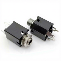 Prise audio carrée verticale PJ-612 6,35 mm 3 broches/5 broches pour haut-parleurs et microphones