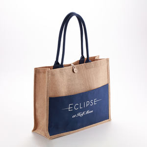 Bolsa <span class=keywords><strong>de</strong></span> Yute Natural Personalizada con Logotipo, Ecológica, Reutilizable, Modelo GD099, Tamaño Mediano, con Asa para Regalo - Product Image 2