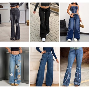 Pantalones Vaqueros Casuales de Algodón para Mujer, Estilo Mixto, Venta al por Mayor, Rasgados, de Cintura Alta, Rectos, Paquete Mixto, Surtido Aleatorio - Product Image 2