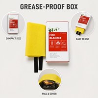 Couverture anti-feu portable jaune 1M*1M pour le camping et la maison, protection d'urgence contre les incendies domestiques, la cuisine et les feux de camp
