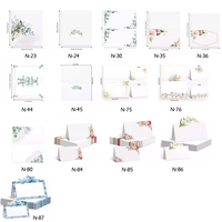 50 pièces/paquet Cartes de nom en papier avec motif floral et numéro pour les places assises, pour mariage, dîner, fête festive, décoration de table
