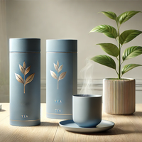 Emballages cylindriques biodégradables personnalisés pour thé et café, boîtes en carton personnalisées pour thé matcha, tubes en papier.