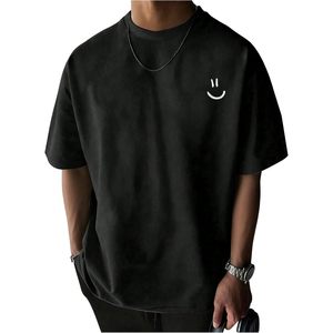 เสื้อยืดคอกลมแขนสั้นทรงโอเวอร์ไซส์ลายกราฟิกสำหรับผู้ชาย FOXA ผ้าคอตตอนเจอร์ซีย์ระบายอากาศได้ดี สไตล์สตรีทแวร์ - Product Image 1
