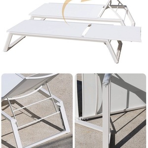 <span class=keywords><strong>Tumbona</strong></span> Moderna de Aluminio para Exteriores con Cojines y Protector Solar Impermeable Inclinable para Piscina, Jardín, Balcón, Playa y Bronceado - Product Image 3