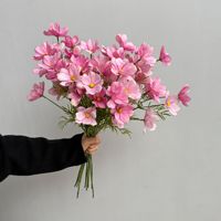 Fleurs artificielles de Cosmos bipinnatus de haute qualité, parfumées, à 5 têtes, pour mariage, remise de diplôme, Noël