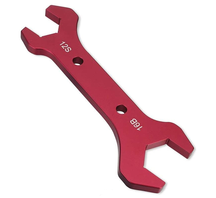 China Manufacturer custom hose fitting wrench double open end adjustable wrench aluminum spanner set aluminum AN wrench