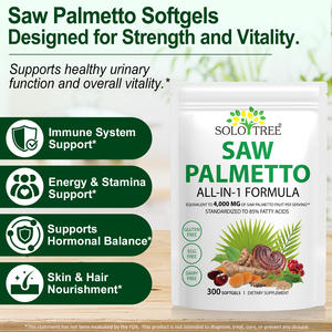 SOLOTREE 300カウント4000mgのこぎり<span class=keywords><strong>Palmetto</strong></span> Softgels前立腺尿健康サポート天然のこぎり<span class=keywords><strong>Palmetto</strong></span>カプセルサプリメント男性用 - Product Image 5