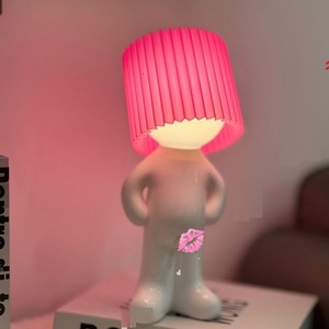 Lampe de chevet Shy Boy à commande par bouton, rechargeable, luminosité réglable, lampe de <span class=keywords><strong>bureau</strong></span>, lampe de chevet, pièce décorative pour le salon - Product Image 4