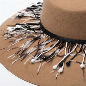 X1236 ANLUXFIER Sombrero Unisex de Lana para Adultos, de Ala Ancha y Transpirable, con Decoración de Borla, Estilo Plano, para Uso en Exteriores en las Cuatro Estaciones - Product Image 5