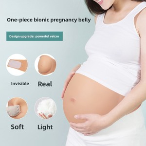 Disfraz de vientre de embarazada de silicona de simulación Hange, invisible, transpirable, con velcro, para mujeres embarazadas, accesorios para sesiones de fotos - Product Image 5