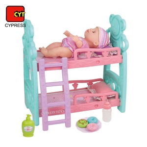 Maison de <span class=keywords><strong>poupée</strong></span> articulée pour filles, lit de cm, Double couche, eau, accessoires avec chaise à manger - Product Image 6