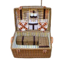 Panier de pique-nique en osier, pour 4 personnes, panier cadeau