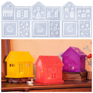CARATTE réutilisable antiadhésif étoile flocon de neige en forme de coeur noël maison ornement silicone <span class=keywords><strong>moule</strong></span> résine plâtre <span class=keywords><strong>bougeoir</strong></span> moules - Product Image 1